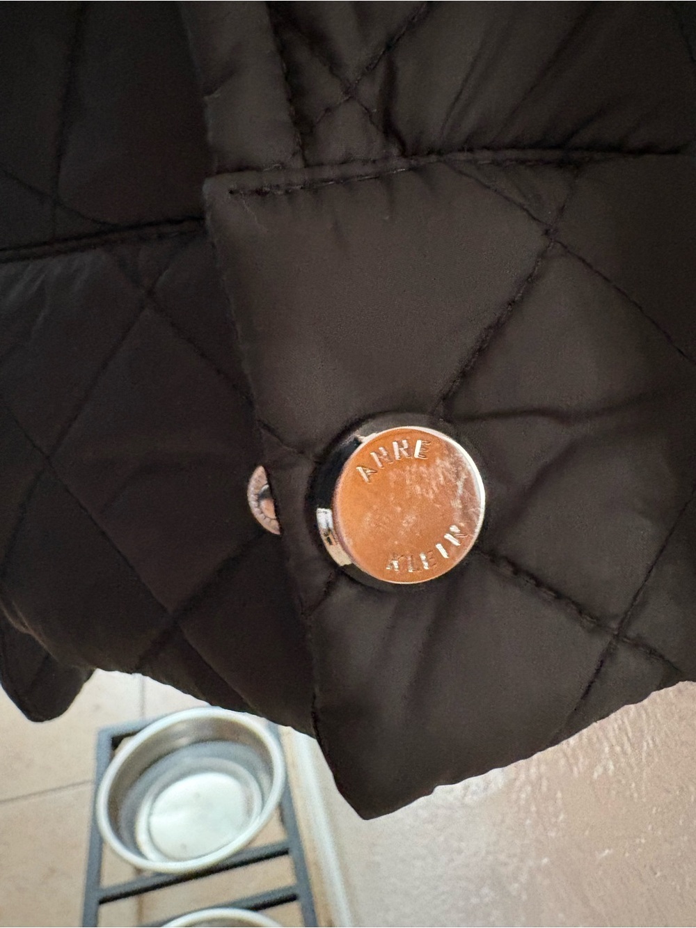 Anne Klein Black Quilted Puffer Jacket - Picture 4 of 5